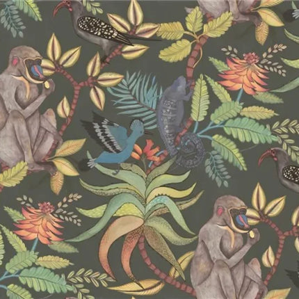 Tropical Monkey Wall Mural – Custom-Size, Multiple Finishes