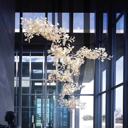 Ginkgo Leaf Combination Chandelier - Loft & Staircase
