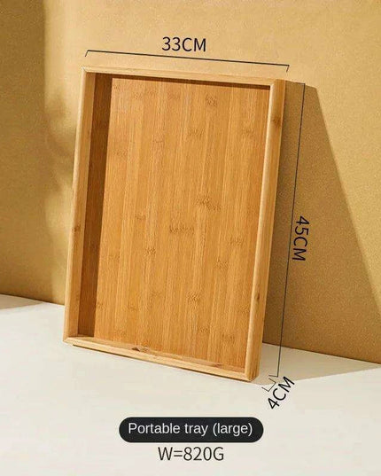 Japanese Bamboo Rectangular Serving Tray Set for Tea and Fruits - Elegant Design