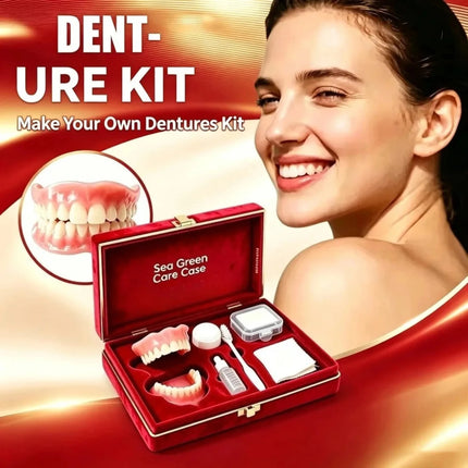 Shop1105480139 Premium Silicone Full-Mouth Dentures Set with Storage B
