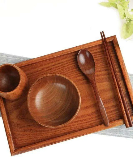 Deluxe Japanese Wooden Dining Set for Kids