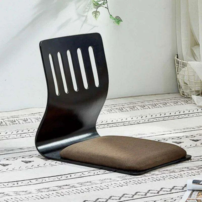 Japanese Minimalist Legless Floor Chair with Elegant Wooden Design - Ideal for Cozy Spaces