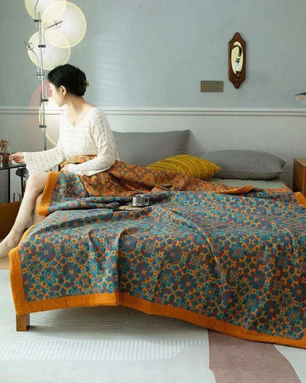 Ethnic-Inspired Cotton Gauze Bedspread Blanket for Ultimate Comfort