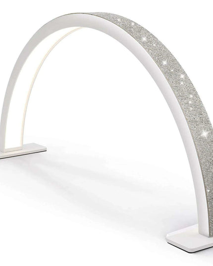 Sleek Half-Moon LED Nail Lamp with Customizable Brightness and Glamorous Rhinestone Design for Salon Professionals