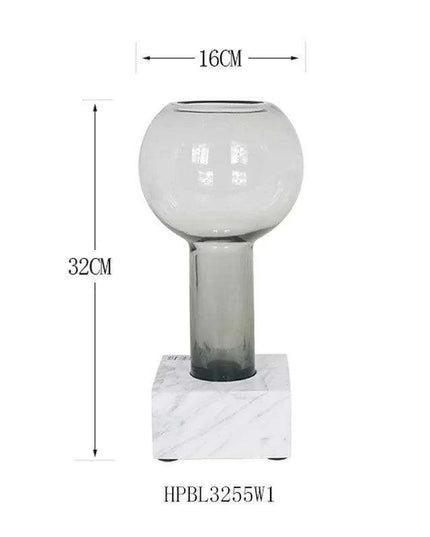 Sleek Modern Glass Vase Collection with Elegant Marble Base for Home Aesthetics and Plant Display