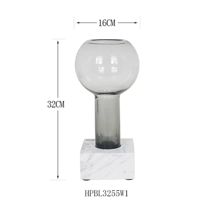 Sleek Modern Glass Vase Collection with Elegant Marble Base for Home Aesthetics and Plant Display