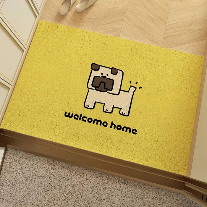Cheerful Doggy Greeting Mat - Slip-Resistant Entry Carpet with Charming Style