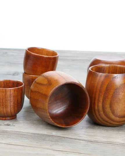Artisan Japanese Sour Jujube Wood Beverage Mug Set