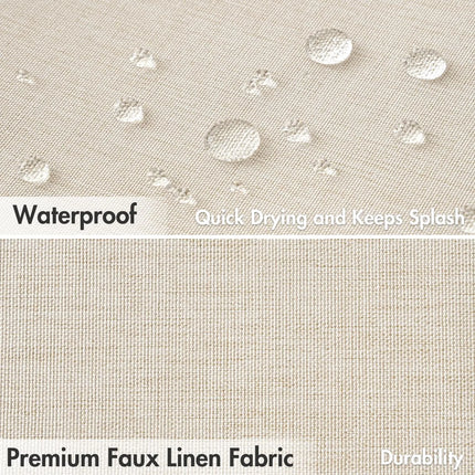 Waterproof Faux Linen Shower Curtain with Scalloped Edge – 14 Colours