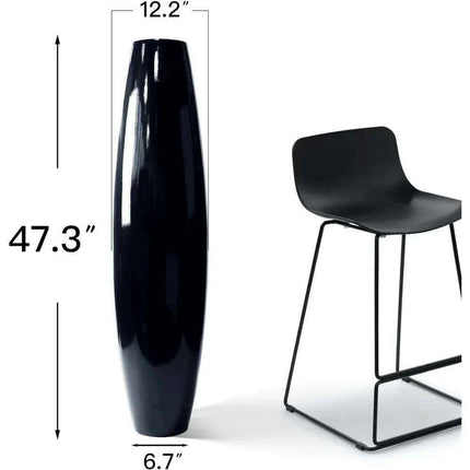 Elegant Black Resin Oversized Floor Vase for Stunning Home Decor