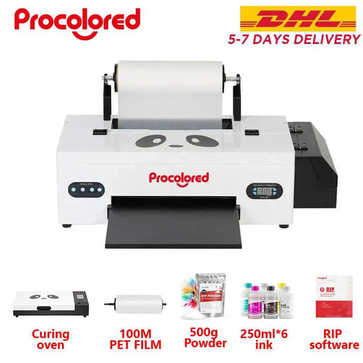 Procolored A3+ R1390 DTF Textile Printer with Integrated Curing Oven for Custom Apparel Printing