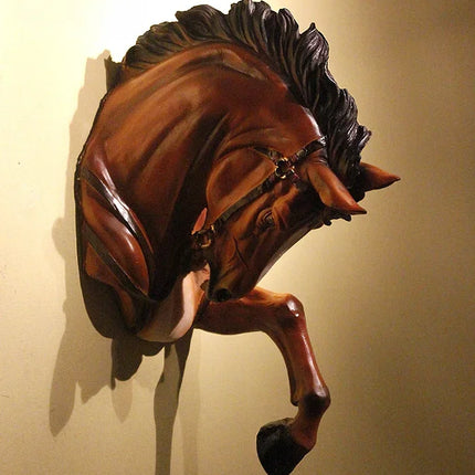 American Creative Resin War Horse Head Statue Wall Decor Crafts Animal
