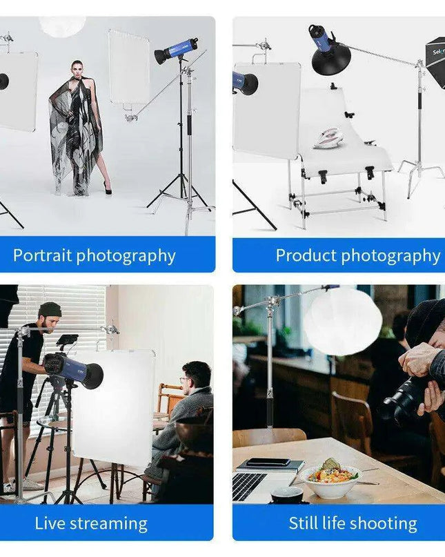 Selens Professional Adjustable C-Stand for Photographers and Videographers - Heavy Duty Aluminum Tripod Support