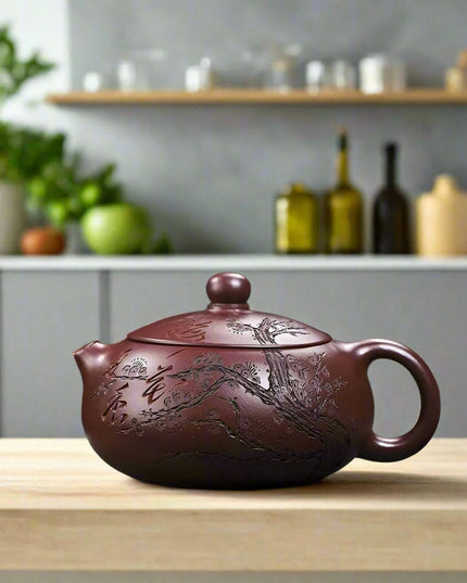 Artisan 250ml Yixing Purple Clay Teapot with Exclusive Dragon's Blood Sand Filter - A Collector's Delight for Tea Connoisseurs