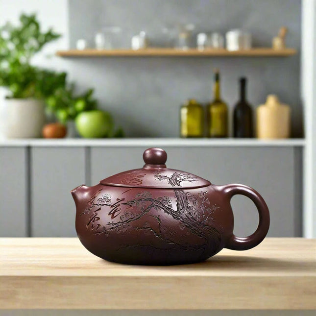 Artisan 250ml Yixing Purple Clay Teapot with Exclusive Dragon's Blood Sand Filter - A Collector's Delight for Tea Connoisseurs