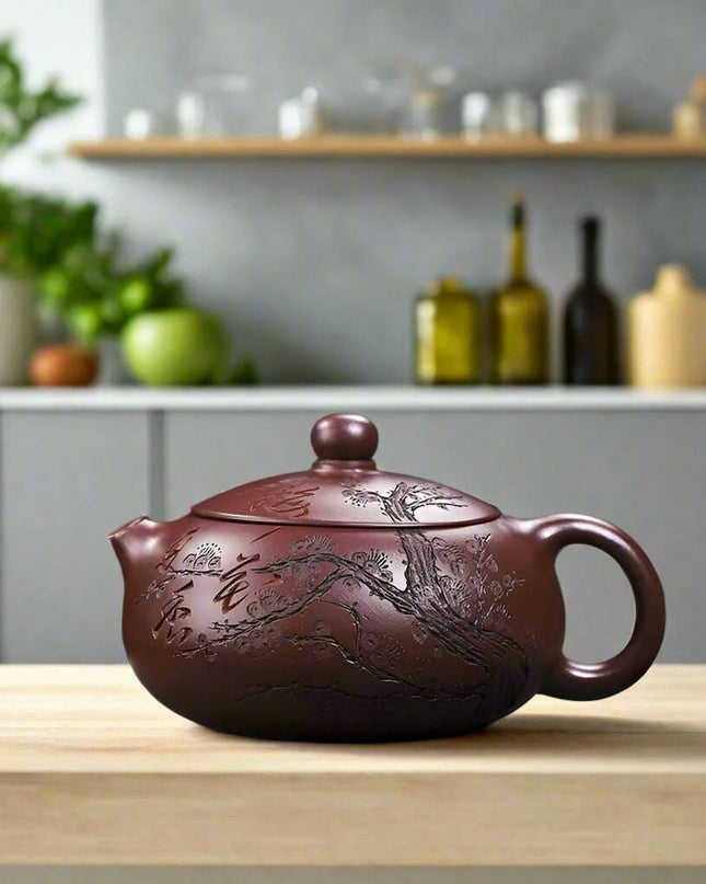Artisan 250ml Yixing Purple Clay Teapot with Exclusive Dragon's Blood Sand Filter - A Collector's Delight for Tea Connoisseurs