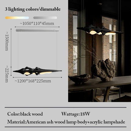 Light Up Your World Solid Wood LED Pendant Light - Modern Chandelier f