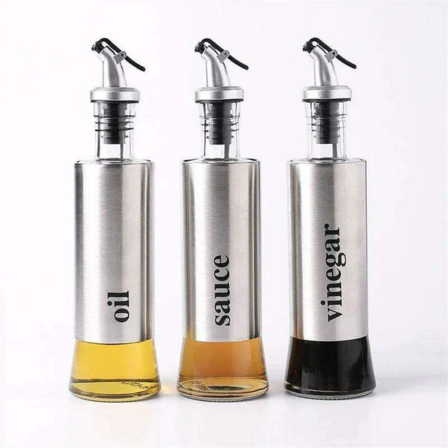 Chic Stainless Steel and Glass Oil and Vinegar Dispenser: A Culinary Must-Have