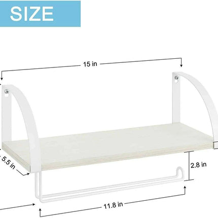 Rustic Wall-Mounted Organizer with Towel Rack and Shelf Storage