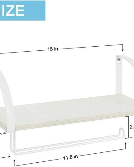 Rustic Wall-Mounted Organizer with Towel Rack and Shelf Storage