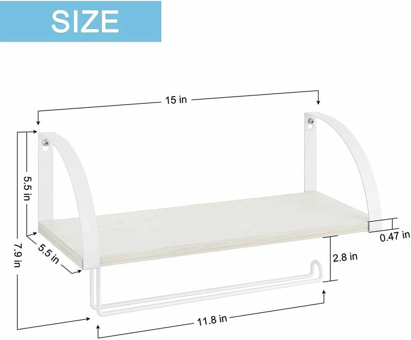 Rustic Wall-Mounted Organizer with Towel Rack and Shelf Storage