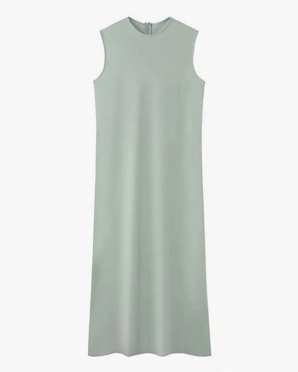 High-Stretch Ribbed Wrap Top & Matte Satin Maxi Dress Ensemble for Women