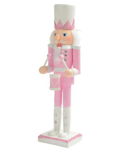30cm Regal Pink Walnut Nutcracker - Charming Holiday Decoration & Gift for Young Girls
