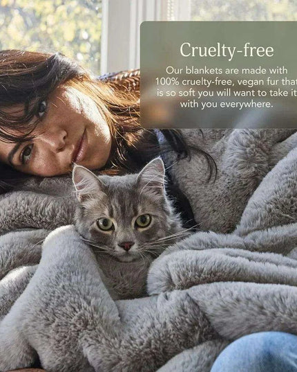 Sakura Blossom Eco-Friendly Plush Queen Size Faux Fur Throw - Marshmallow Comfort Blanket