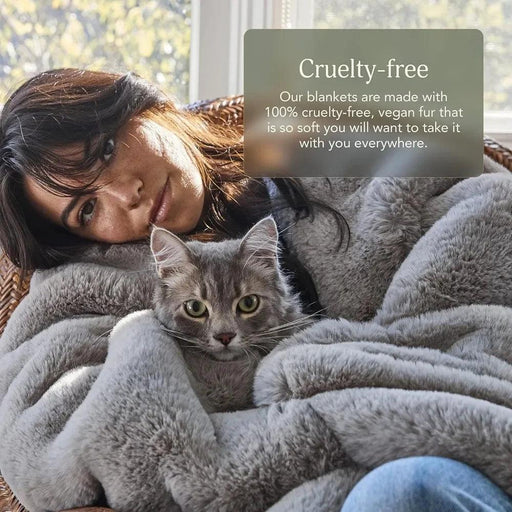 Sakura Blossom Eco-Friendly Plush Queen Size Faux Fur Throw - Marshmallow Comfort Blanket