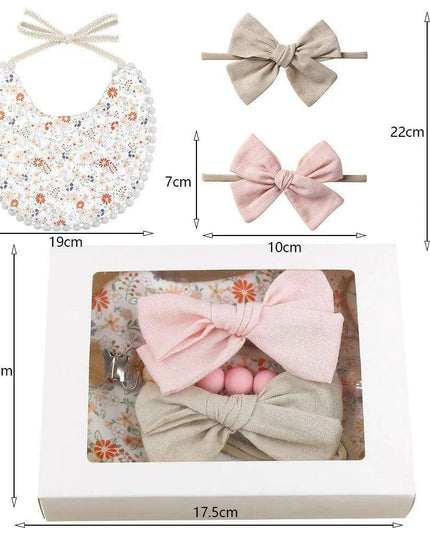 Charming Holiday Floral Baby Bib Set with Pacifier Clip - Perfect Christmas Gift