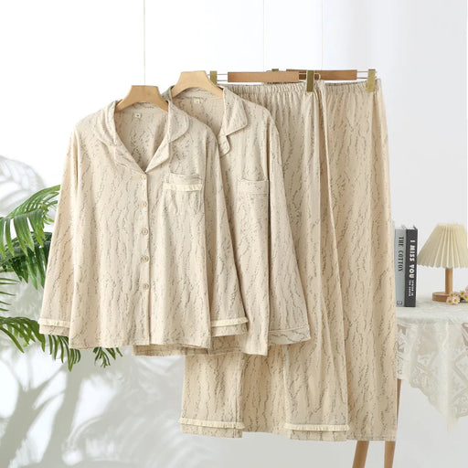Chic Cotton Two-Piece Set Nighty: Elegant Sleepwear Pajamas for Women and Men