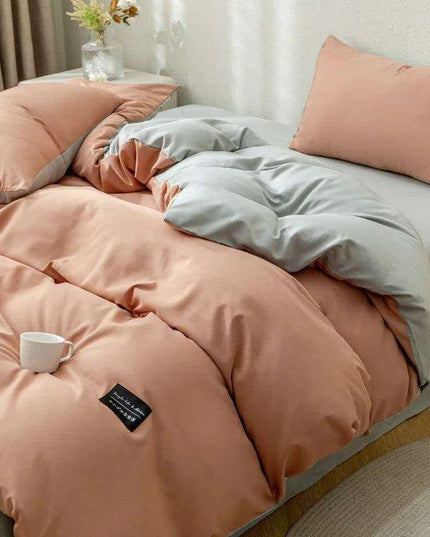 Minimalist Japanese-Inspired Duvet Cover Set with 2 Pillowcases - Luxurious & Cozy Bedding Experience