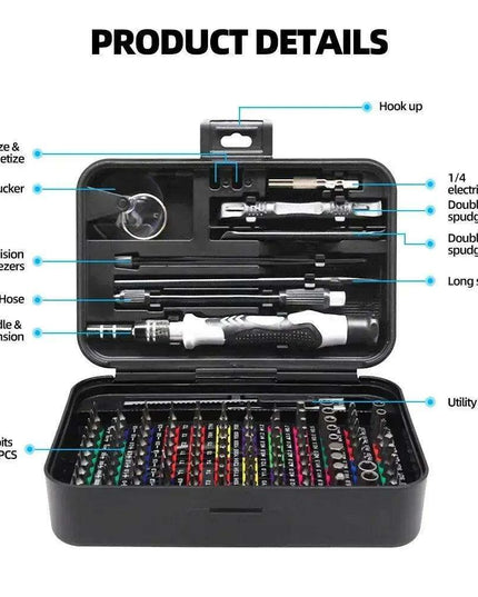 Professional 132-Piece Magnetic Precision Screwdriver Set with Durable Chrome-Vanadium Steel Bits and Color-Coded Handles for All Repair Needs