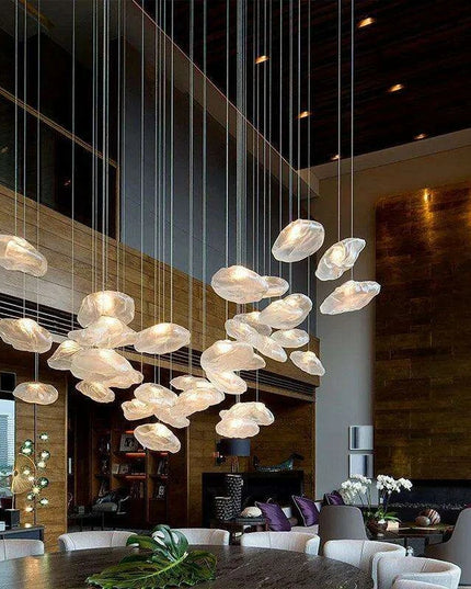 Sophisticated Smoky Grey Cloud Glass Pendant Lamp - Modern Hanging Light for Chic Home Interiors