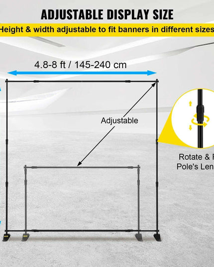 8ft Adjustable Photography Backdrop Stand with Carrying Case for Events