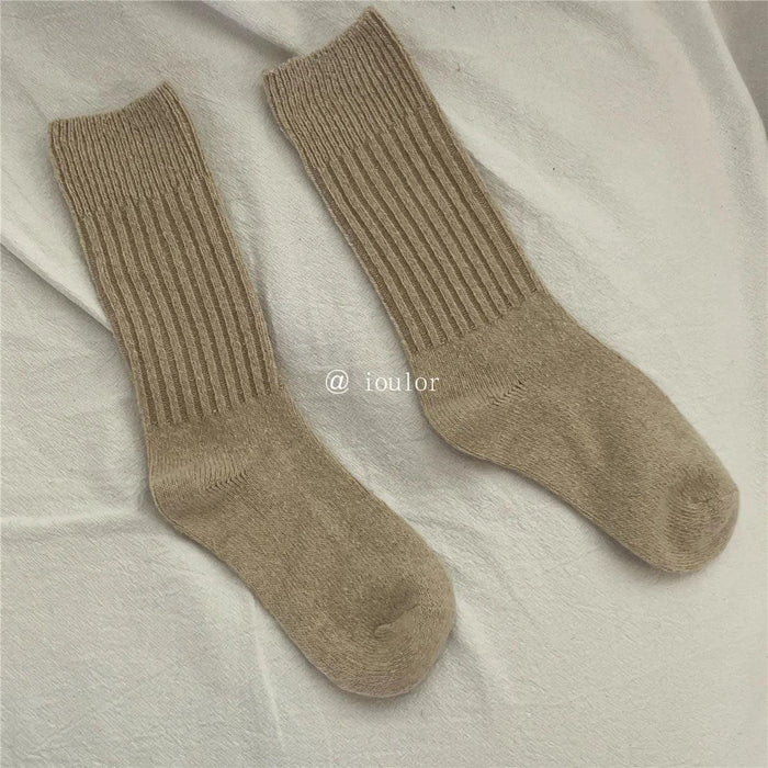 Cozy Cashmere Blend Thermal Crew Socks for Women - Ultimate Warmth and Comfort
