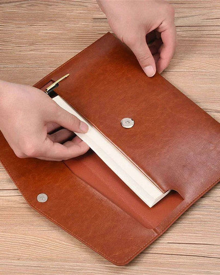 Sophisticated PU Leather Business Portfolio with Ample Storage