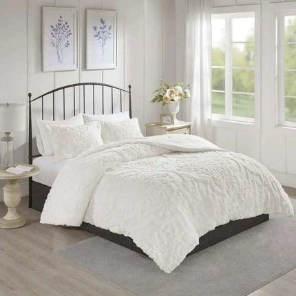 Viola Chenille Shabby Chic Bedding Set with Coordinated Shams - Elegant Comfort Collection