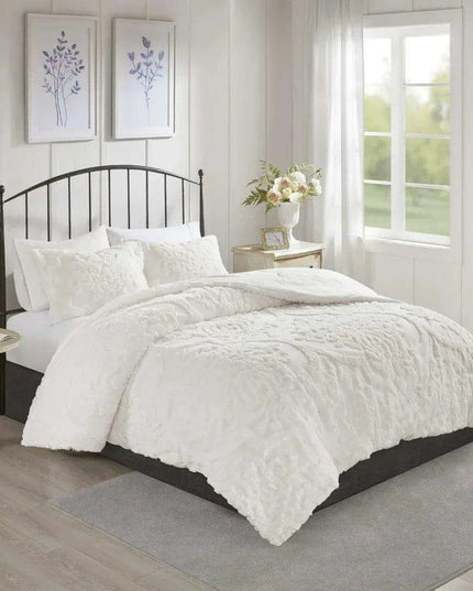 Viola Chenille Shabby Chic Bedding Set with Coordinated Shams - Elegant Comfort Collection