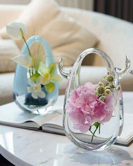 Chic Stained Glass Handbag Vase for Elegant Home Decor