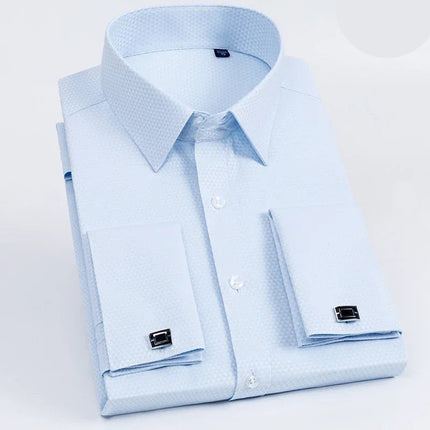 French Cuff Striped Dress Shirt — Slim Fit, Long Sleeve