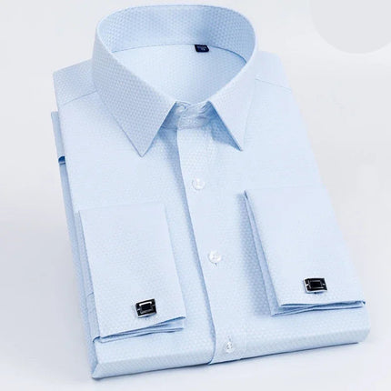 French Cuff Striped Dress Shirt — Slim Fit, Long Sleeve