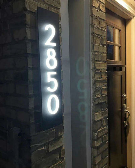 Customizable LED House Number Sign with Illuminated Address Display
