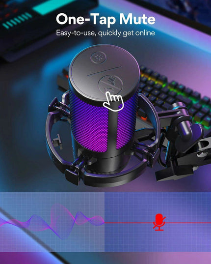 Elite RGB USB Gaming Microphone with Exceptional Clarity and Advanced Noise Cancellation