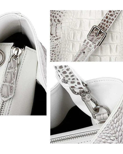 Luxurious Crocodile Pattern Leather Handbag for Stylish Women