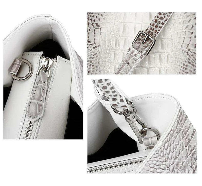 Luxurious Crocodile Pattern Leather Handbag for Stylish Women