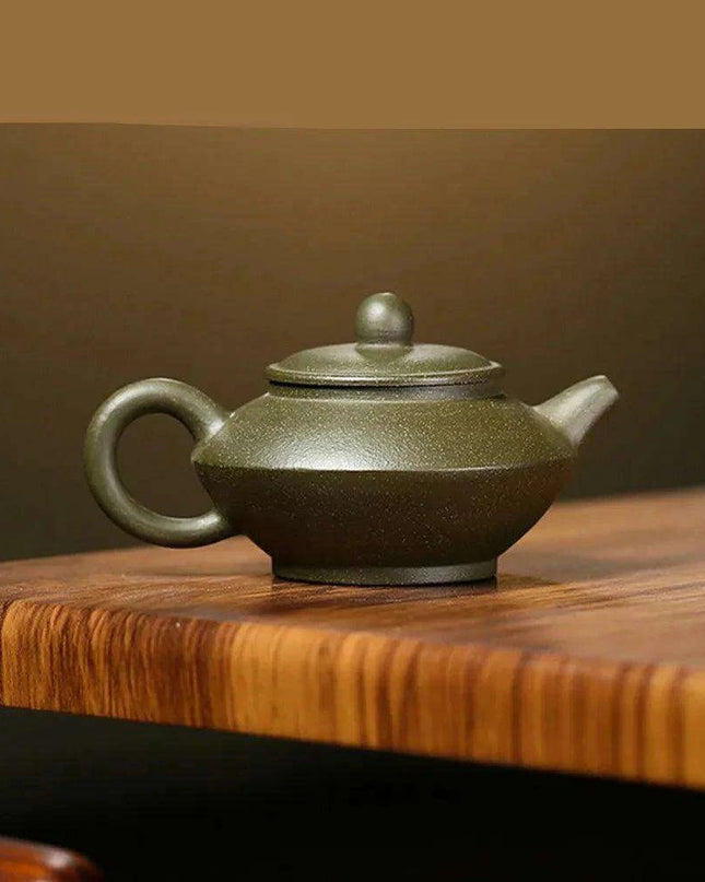 Handcrafted Yixing Purple Clay Tea Kettle - 70ml Artisan Green Mud Teapot for Traditional Kung Fu Brewing