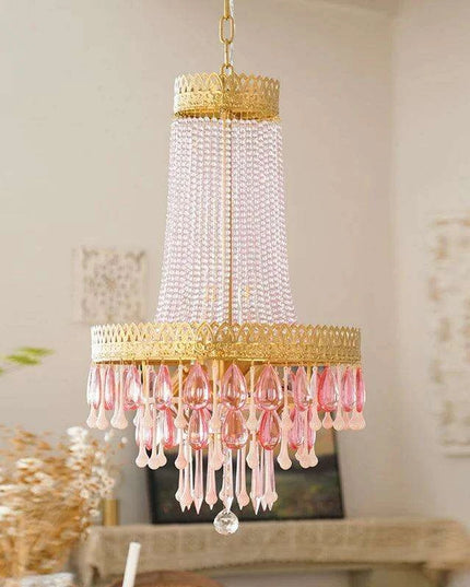 Glamorous Crystal Pendant Chandelier – Ideal for Home and Girls' Bedroom Aesthetics