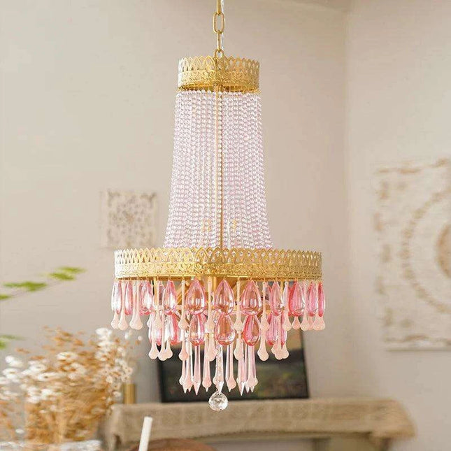 Glamorous Crystal Pendant Chandelier – Ideal for Home and Girls' Bedroom Aesthetics