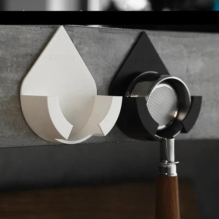 Space-Saving Wall-Mounted Coffee Filter Organizer for Various Portafilter Sizes